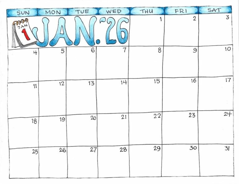 Free Printable Calendars For 2026