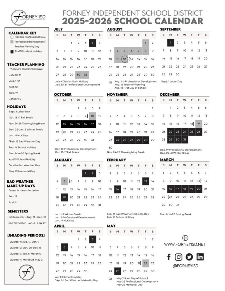 Forney Isd Calendar 26 27