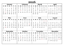Calendar Labs Free Printable 2026 Calendar