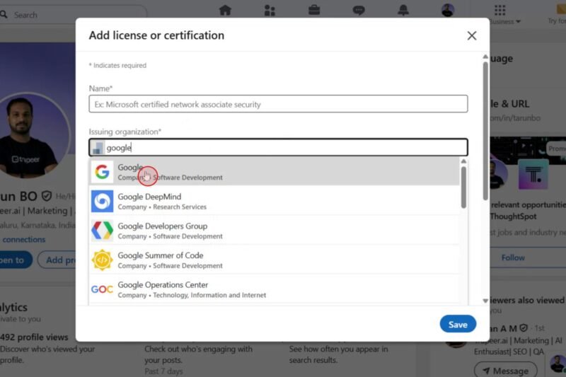 How To Add Google Seo Certification To Linkedin Profile