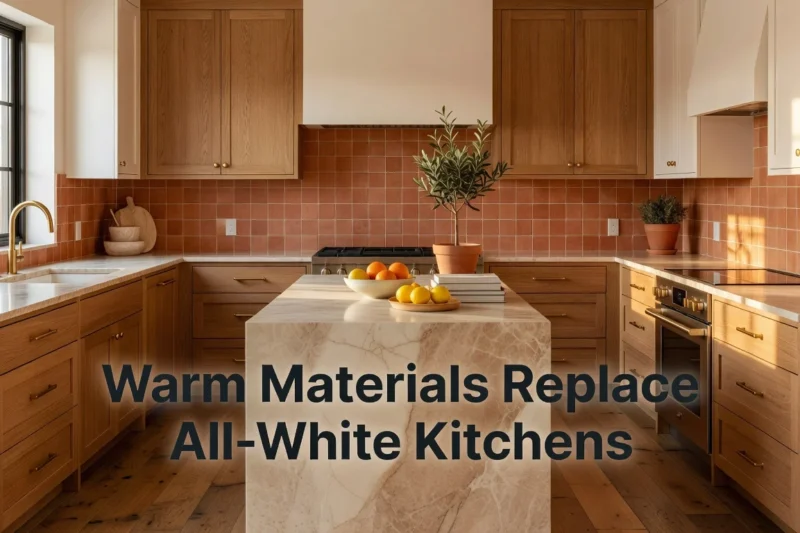 Warm Materials Replace All-White Kitchens: Top 2026 Trends Homeowners Love