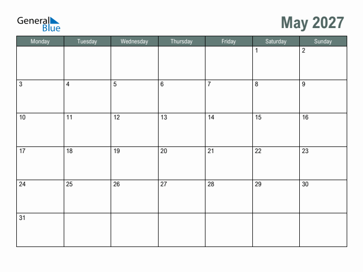 May 2027 Printable Calendar: Your Ultimate Planning Companion