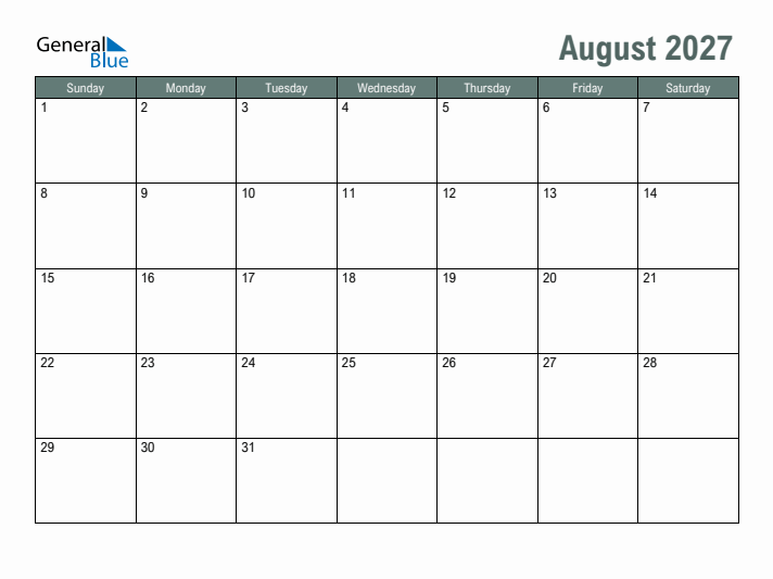 Master Your Schedule with the August Calendar 2027: Plan Ahead with Ease