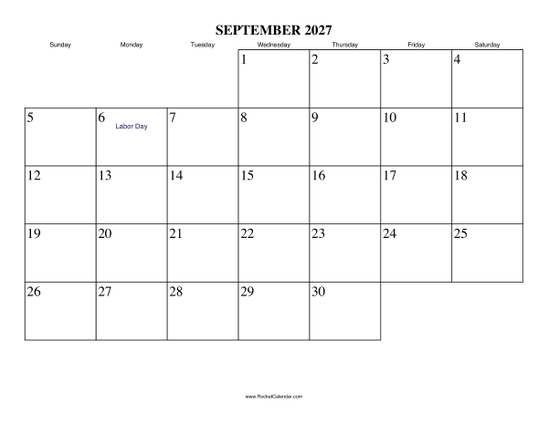 Unlock Your Productivity with a Printable September 2027 Calendar Today