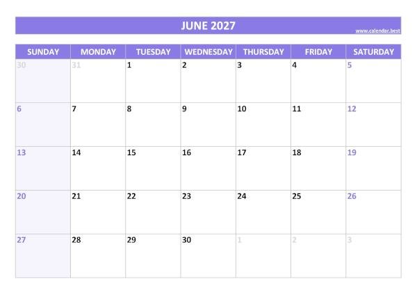 Get Organized with Printable Calendars June 2027: Your Ultimate Planning Guide