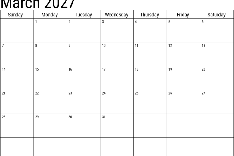 March 2027 Calendar With Holidays: Your Ultimate Planning Guide