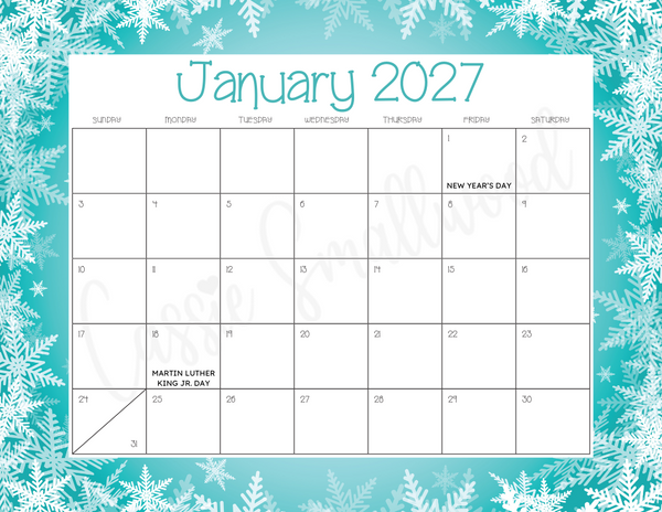 Get Organized with the January 2027 Calendar Printable You Need