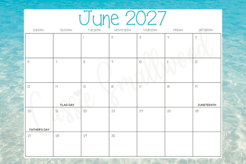 Get Organized with Your June 2027 Calendar Printable Today!