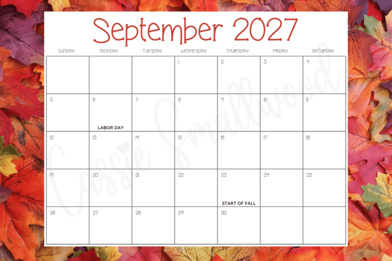 Print September 2027 Calendar: Your Ultimate Monthly Planning Guide
