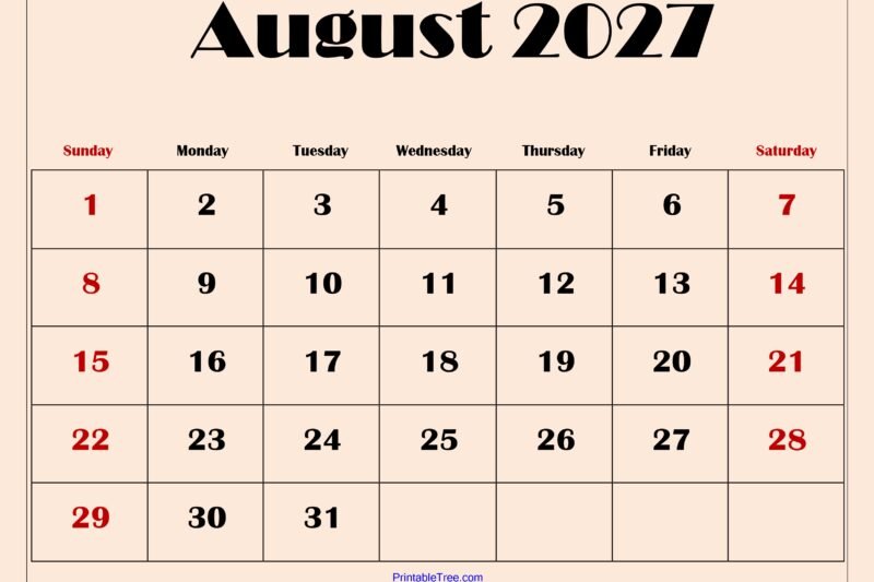 Plan Ahead with the Aug 2027 Calendar: Your Ultimate Monthly Guide