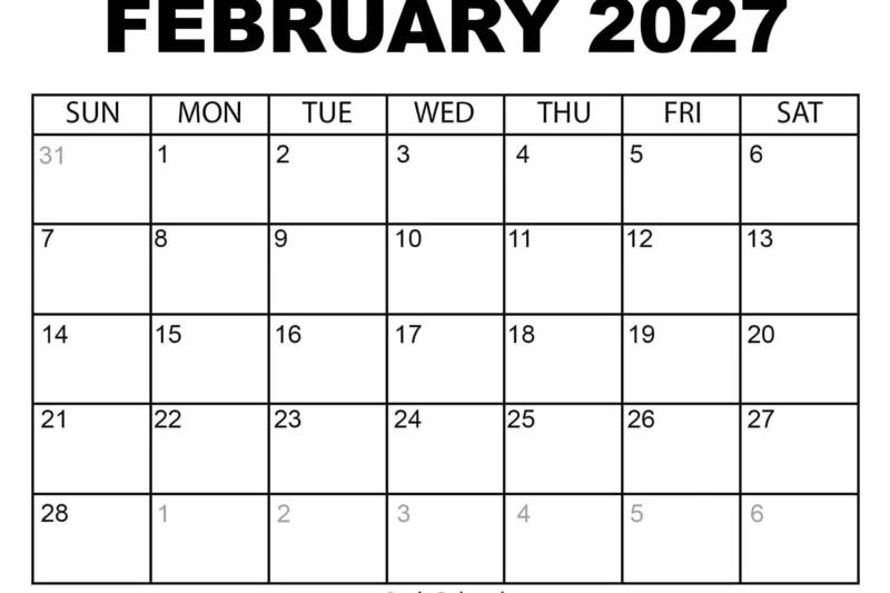 Master Your Time with the Febuary 2027 Calendar: Practical Planning Tips