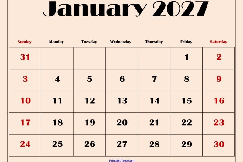 Master Your Time with the Ultimate January 2027 Calendar Guide