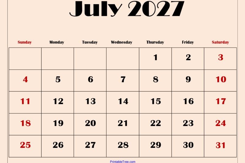 Master Your Month with the 2027 July Calendar: Essential Planning Guide