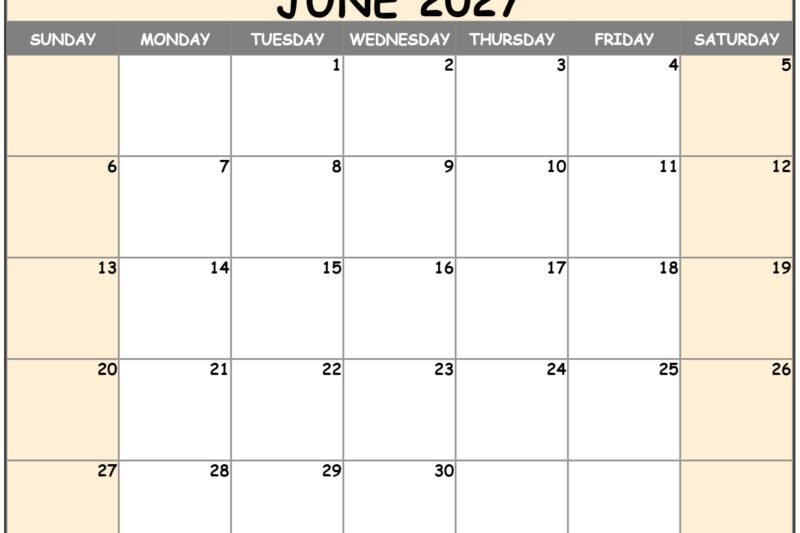 June Calendar 2027: Your Ultimate Guide to Scheduling & Planning
