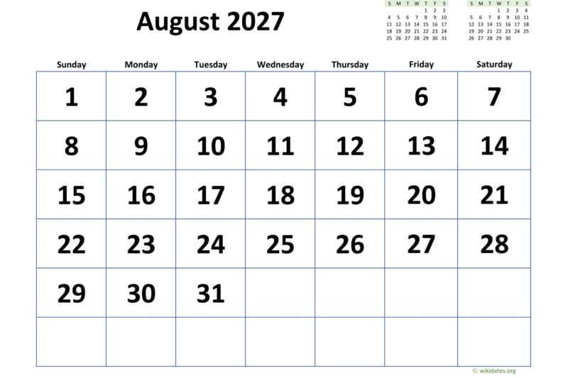 Master Your Schedule with the 2027 August Calendar: Essential Planning Tips
