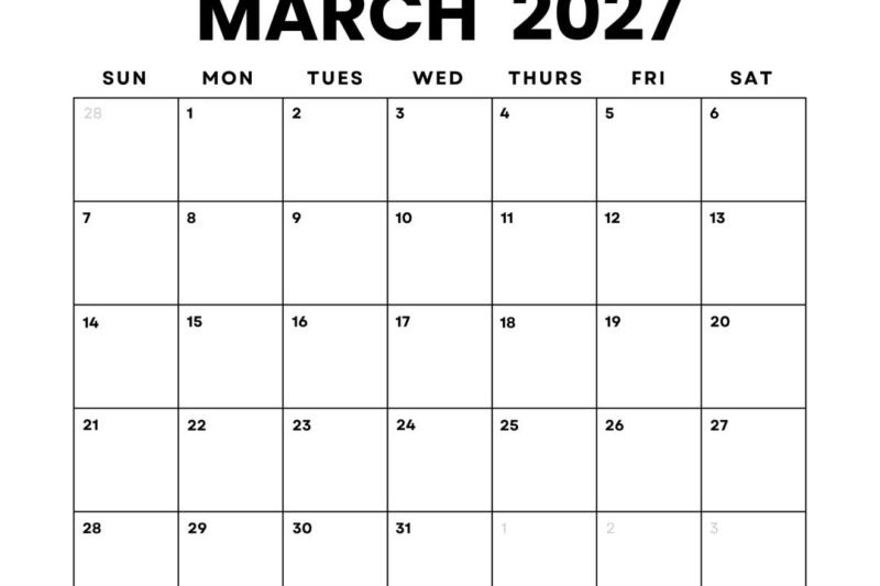 Master Your Schedule with the March 2027 Calendar: Essential Planning Guide