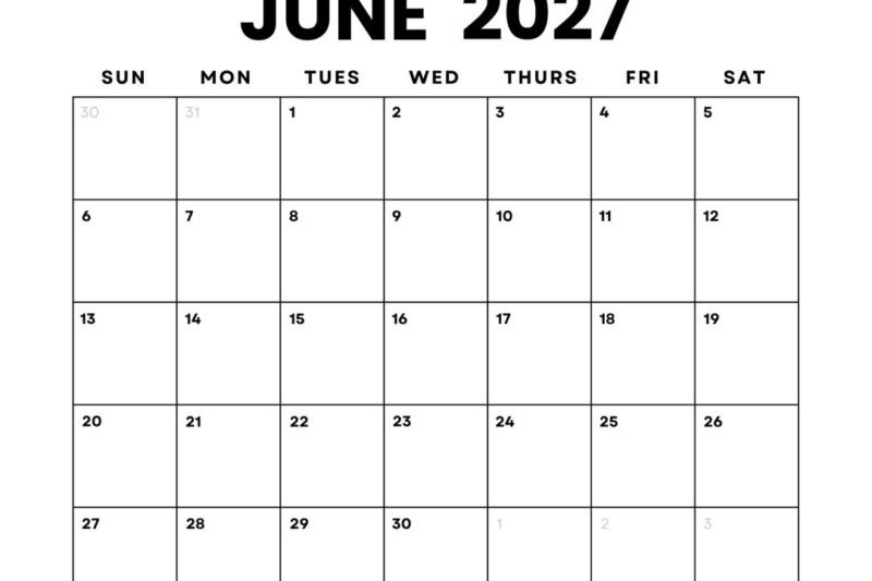 Master Your Schedule with the Printable Calendar June 2027 – Stay Ahead Now!
