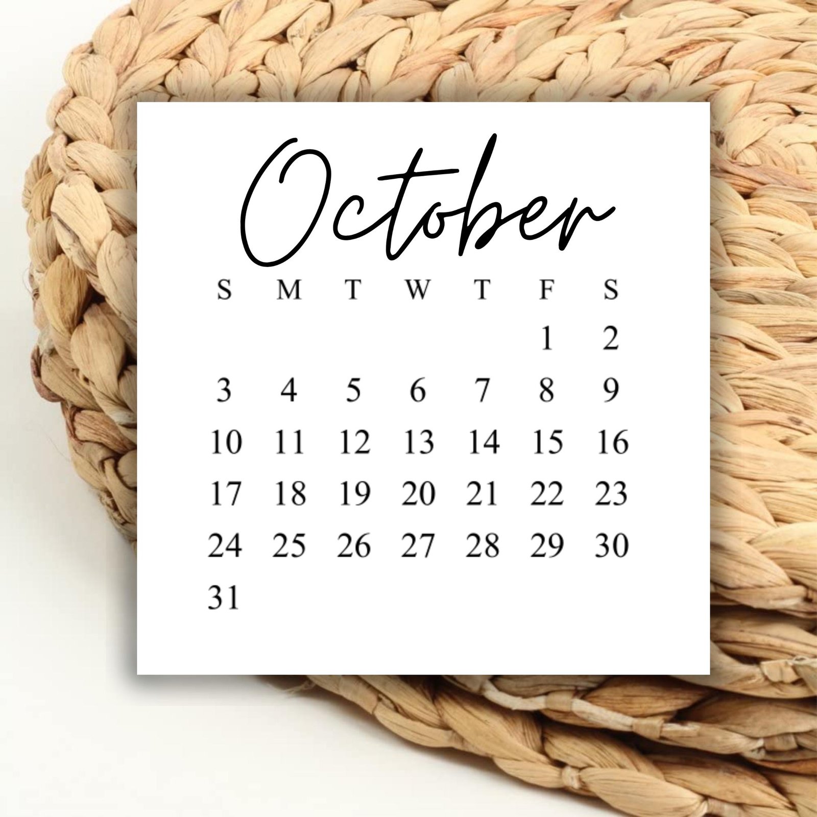 October 2027 Calendar Wallpaper