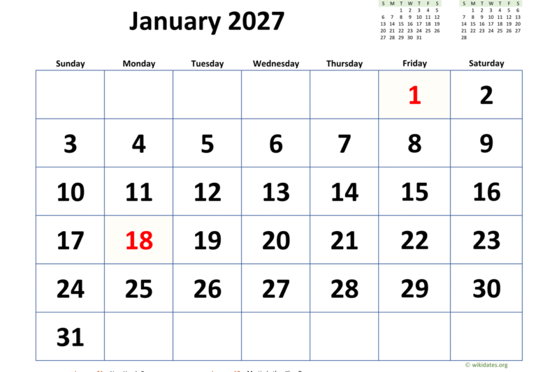 Master Your Schedule with the 2027 January Calendar: Ultimate Planning Guide
