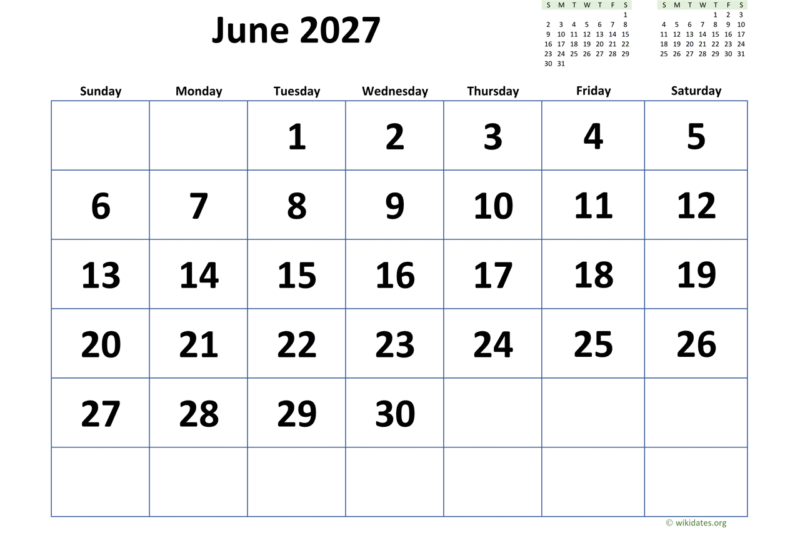 Print June 2027 Calendar: Your Ultimate Guide to Planning Success