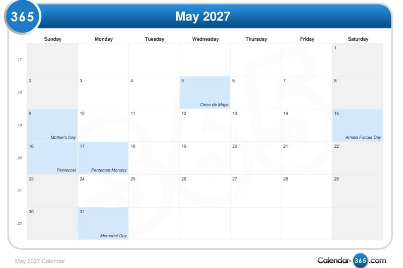 Master Your Schedule with the Calendar May 2027: Essential Planning Guide