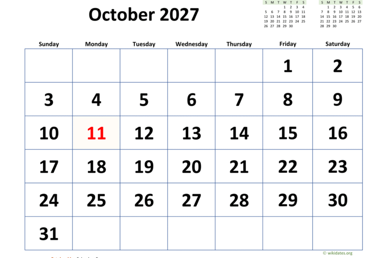 Master Your Schedule with October’S Calendar 2027: Key Dates & Planning Tips