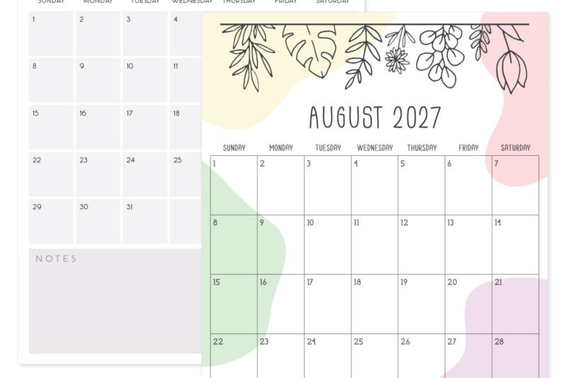 Plan Perfectly with Your August 2027 Printable Calendar Today!