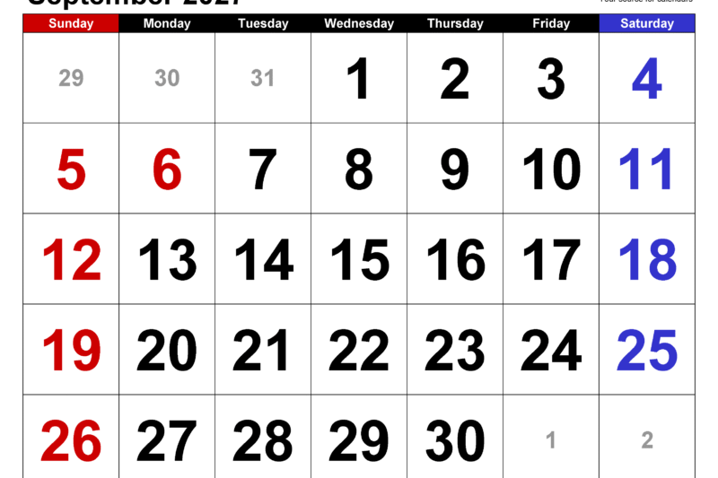 September Calendar 2027: Your Ultimate Planning Guide for the Month
