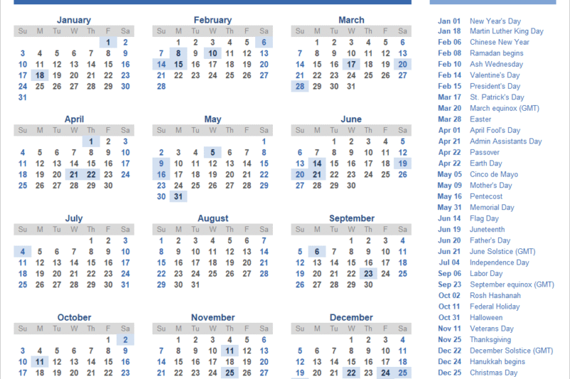 Calendar 2027 With Holiday