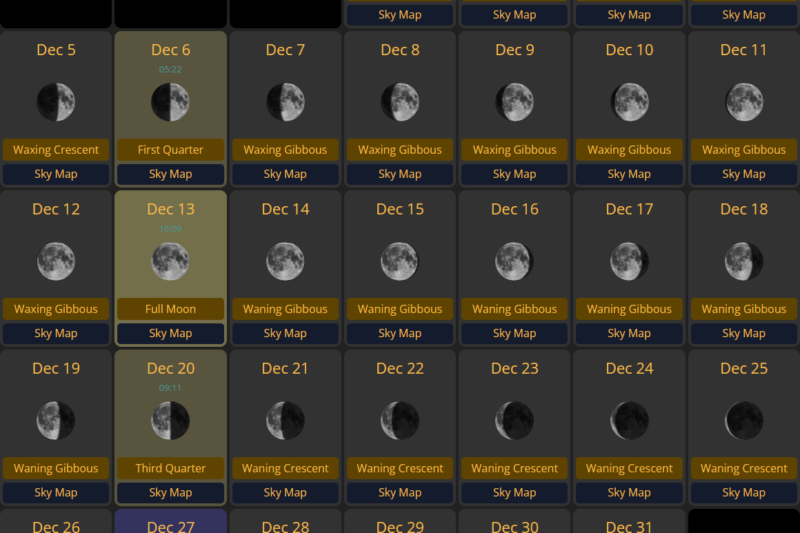 Full Moon December 2027