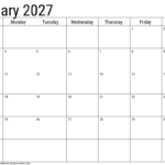 Free Printable January 2027 Calendars 9 2027 january calendar 1