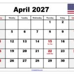 Printable Calendar April 2027 7 April 2027 Calendar with Holidays