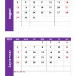 August September 2027 Calendar 10 August and September 2027 Calendar with Holidays