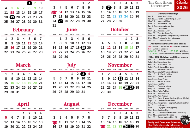 Osu Academic Calendar 2027