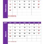 February And March 2027 Calendars 10 February and March 2027 Calendar with Holidays
