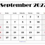September 2027 Printable Calendar 8 September 2027 Blank Printable Calendar 1