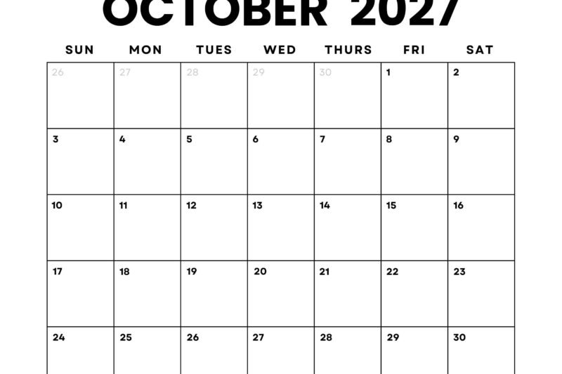 Printable Calendars October 2027