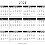 Free Calendar Printable 2027 6 printable 2027 calendar dddddd 010101 15