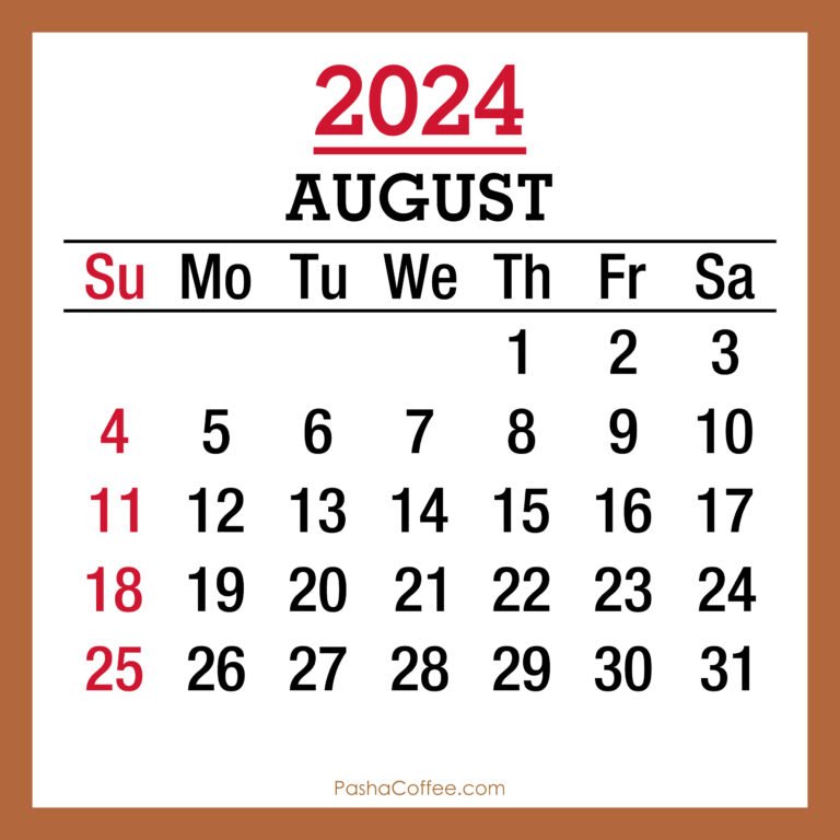 August 24th Calendar