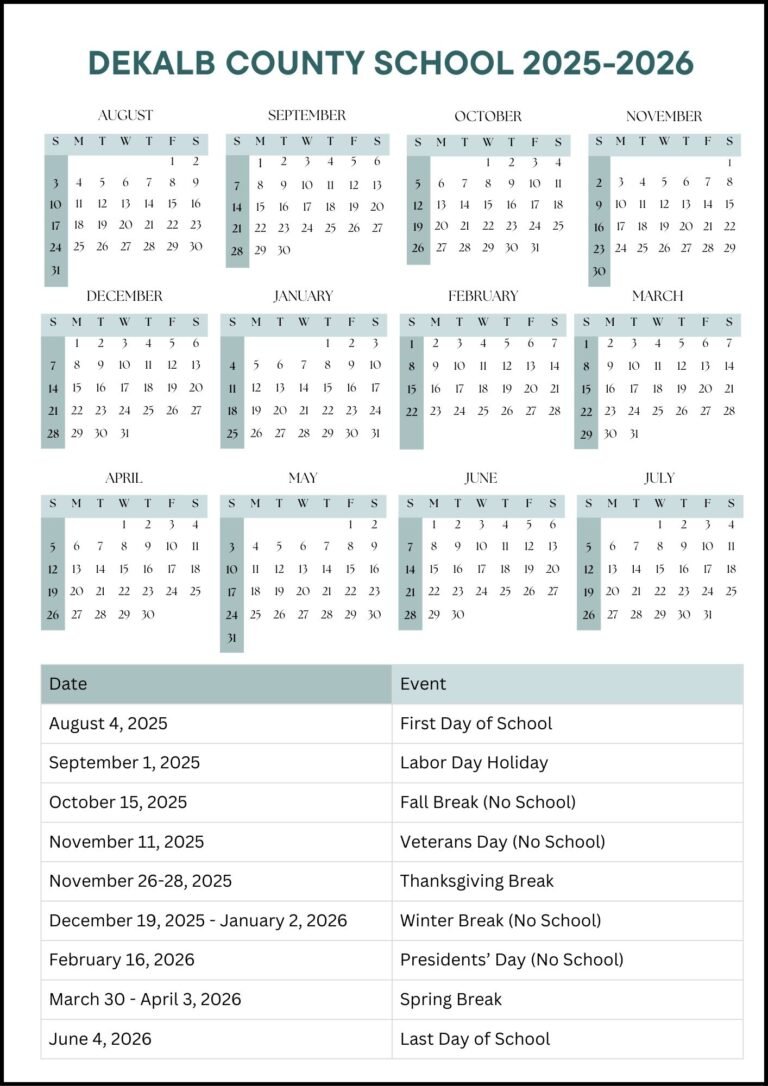 Dekalb County Schools Calendar 26 27