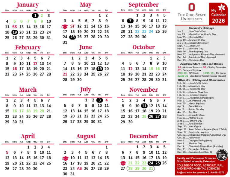 Osu Academic Calendar Spring 2026