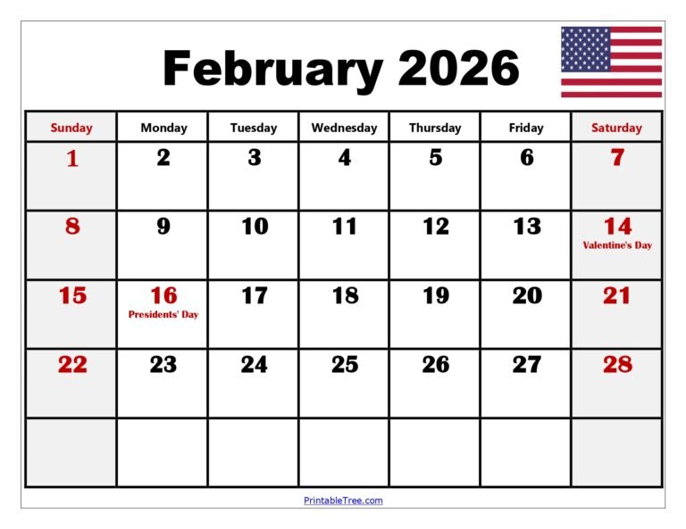 Feb 2026 Calendar With Holidays