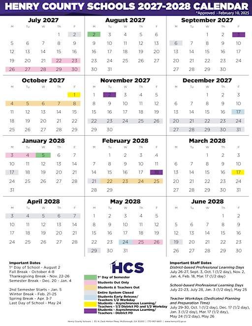 Henry County Schools Calendar 26 27