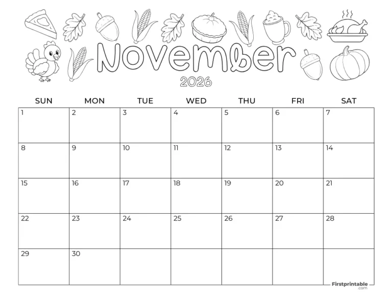 November 2026 Calendar Printable Pdf Free