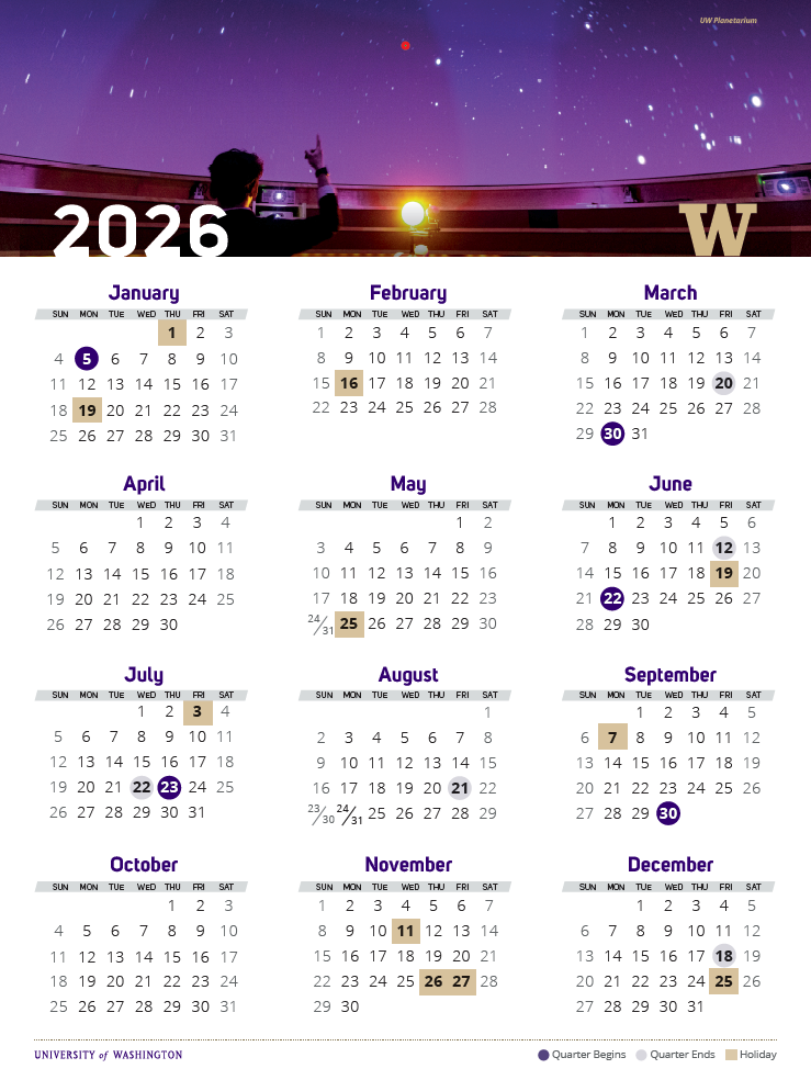 Uw 2026 Academic Calendar