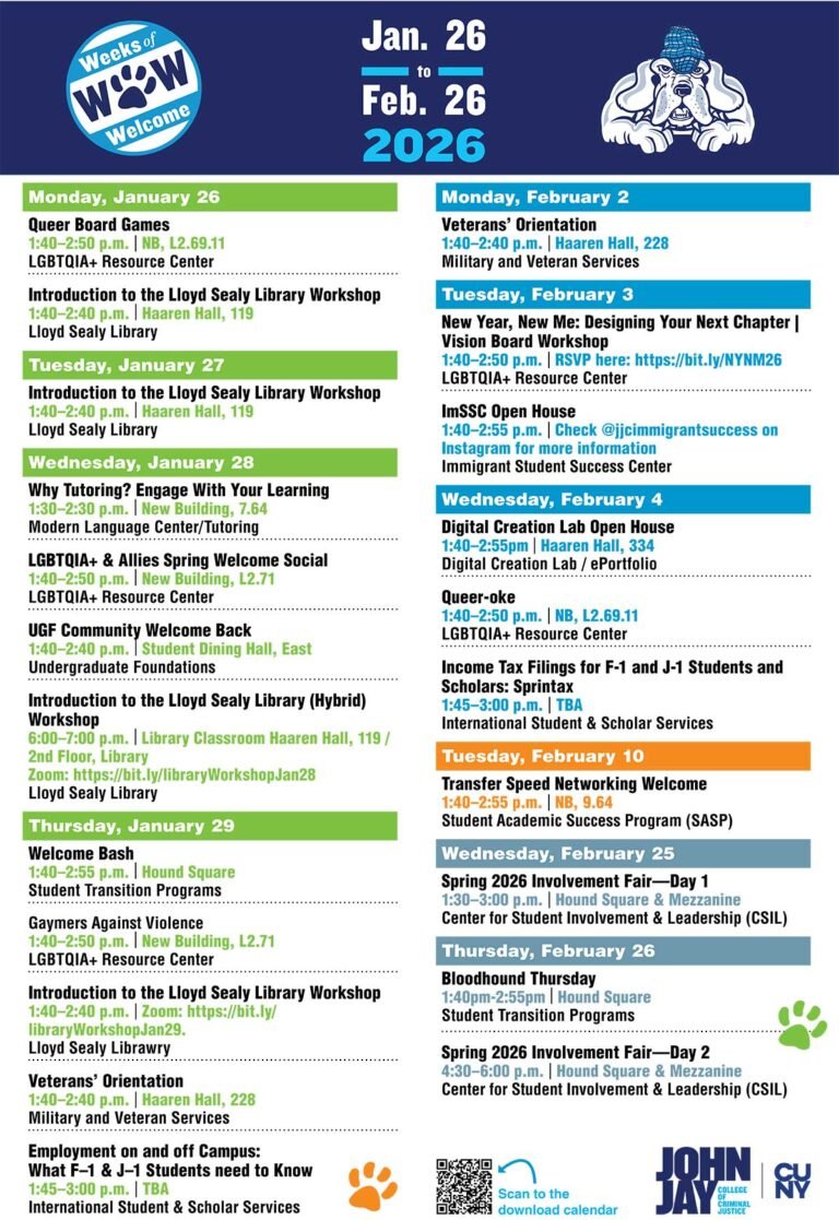 John Jay Academic Calendar Spring 2026