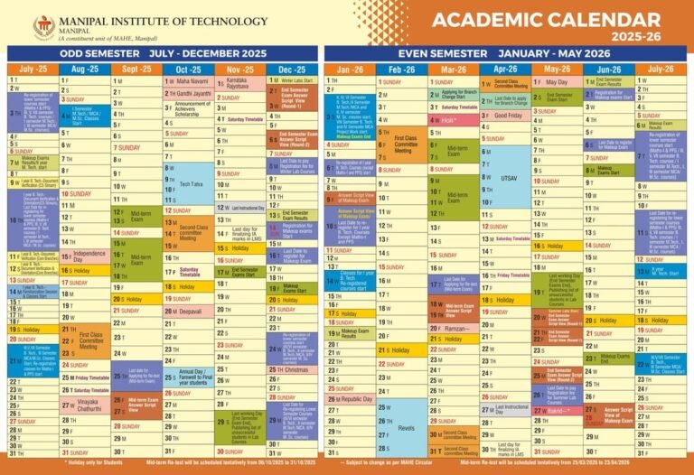 Mit Academic Calendar 2026