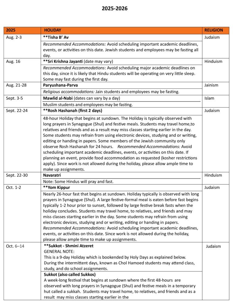 University Of Miami Holiday Calendar 2026
