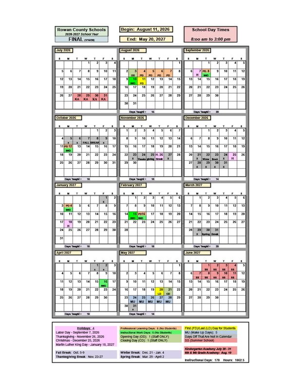 Rowan University Calendar 2026 27