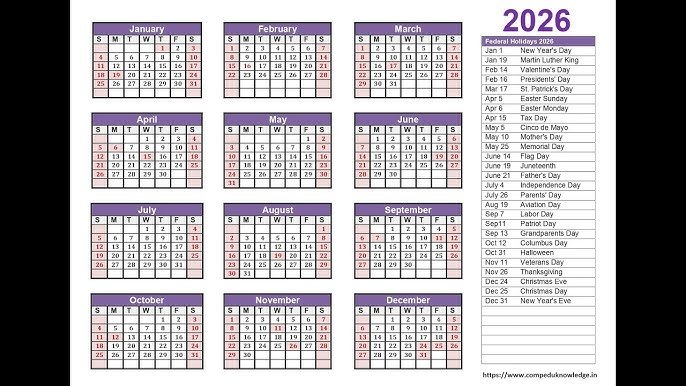 Indian Calendar 2026 With Holidays